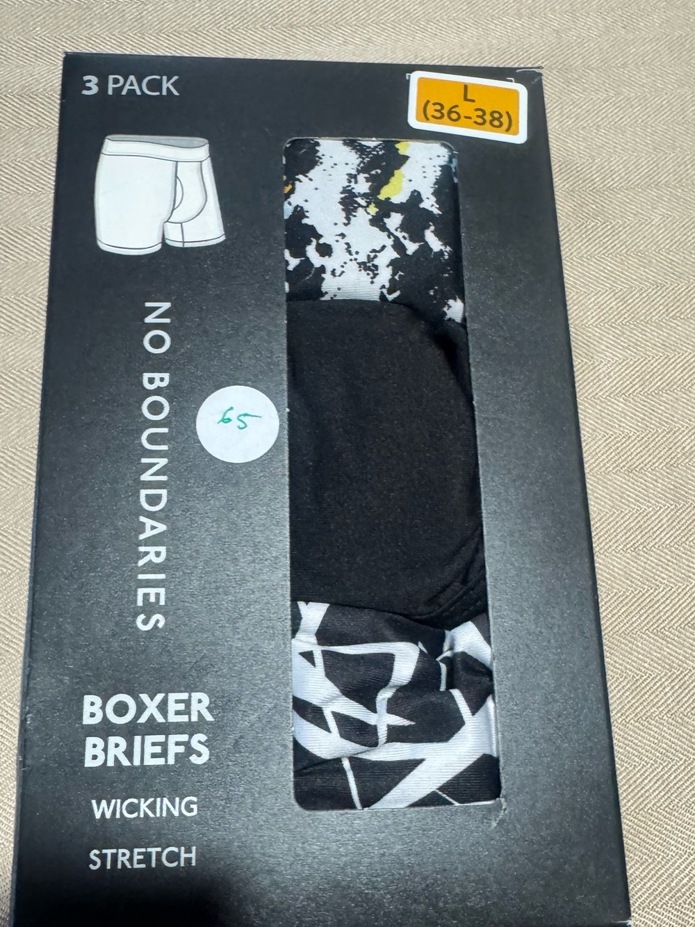 George Men’s Black and‎ White 3-Pack Boxer Briefs